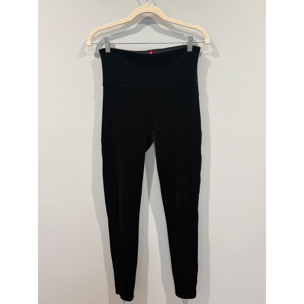 SPANX Velvet Black Stretch Leggings Women's Size‎ Large